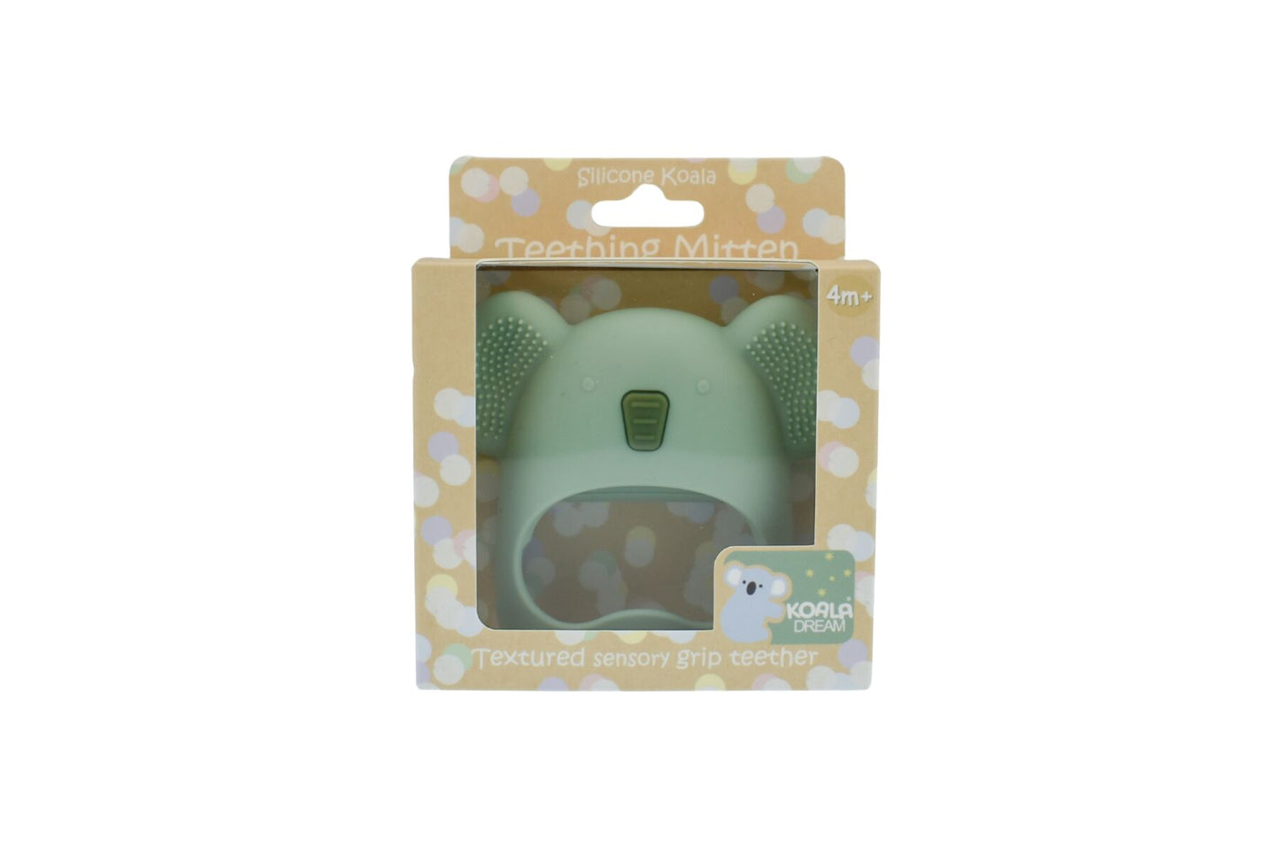 SILICONE KOALA TEETHING MITTEN - GREEN