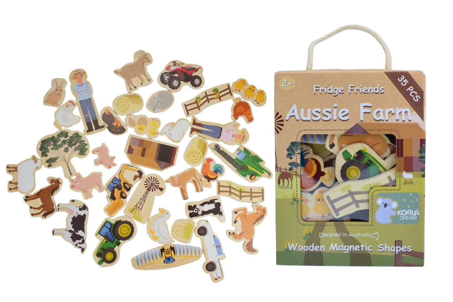 FRIDGE FRIENDS AUSSIE FARM MAGNETS 35PCS