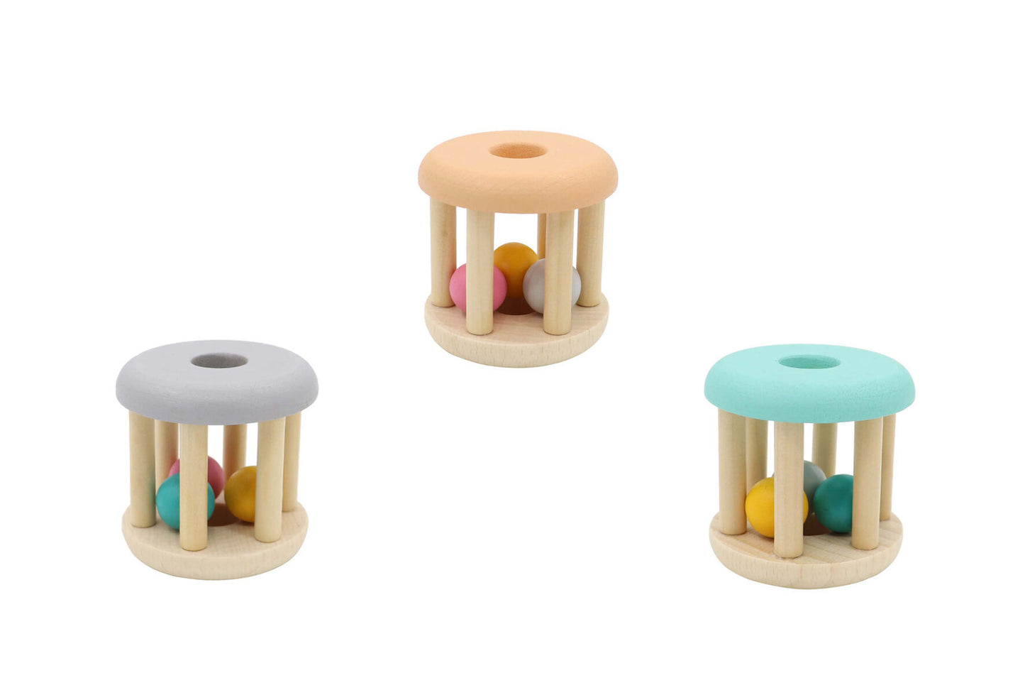 CALM & BREEZY WOODEN RATTLE SET OF 3