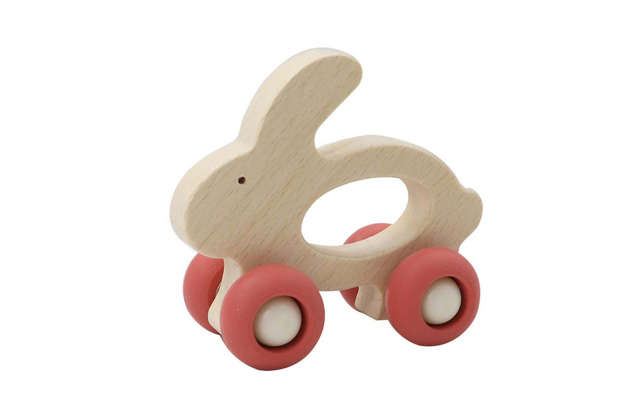 WOODEN GRIP RABBIT WITH SILICONE WHEELS