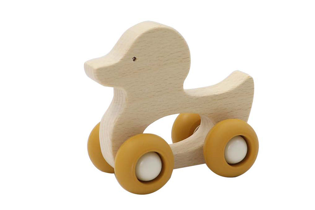 WOODEN GRIP DUCK WITH SILICONE WHEELS