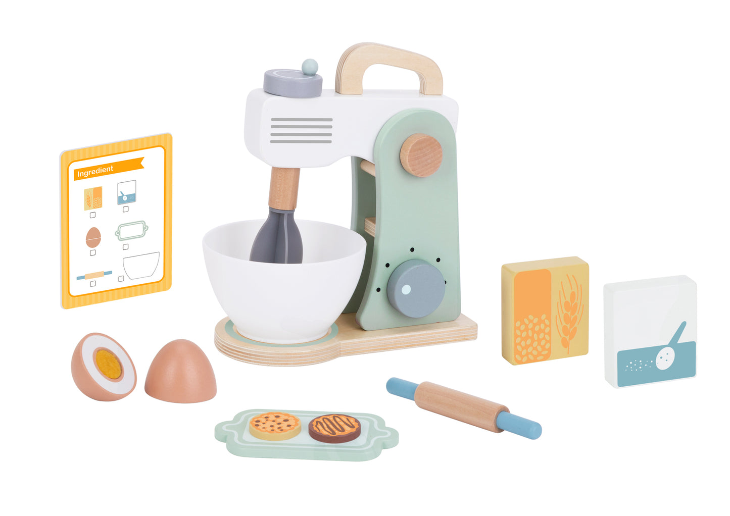 WOODEN BAKING MIXER SET