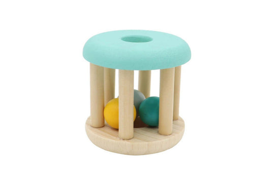 CALM & BREEZY WOODEN RATTLE MINT GREEN