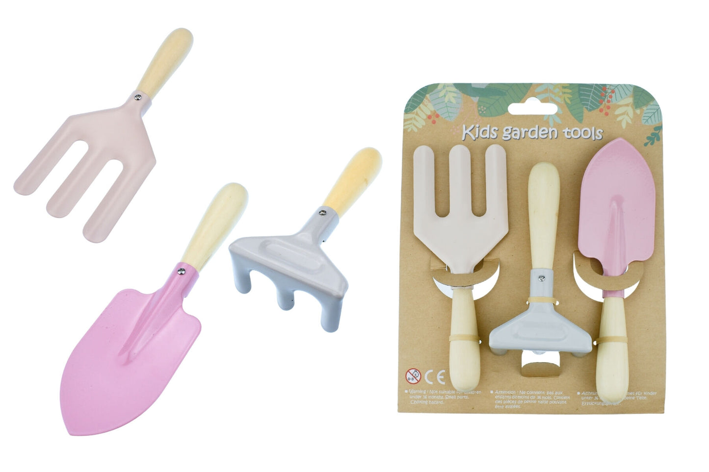 CALM & BREEZY KIDS GARDEN TOOL 3PCS SET PINK