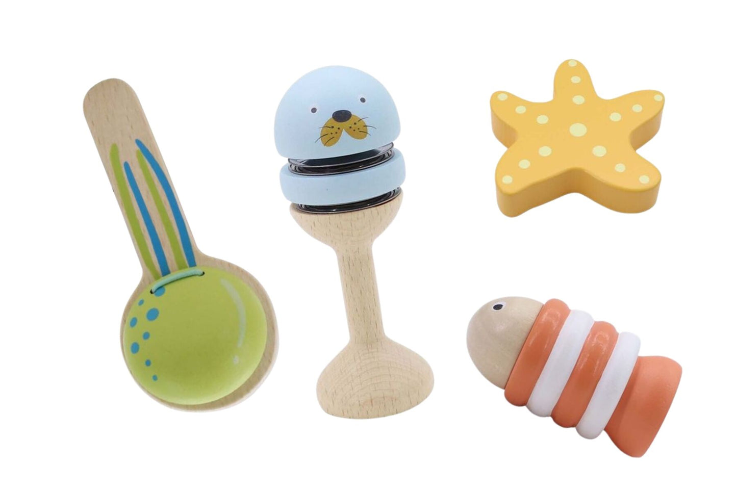 WOODEN OCEAN MUSIC SET 4 PC