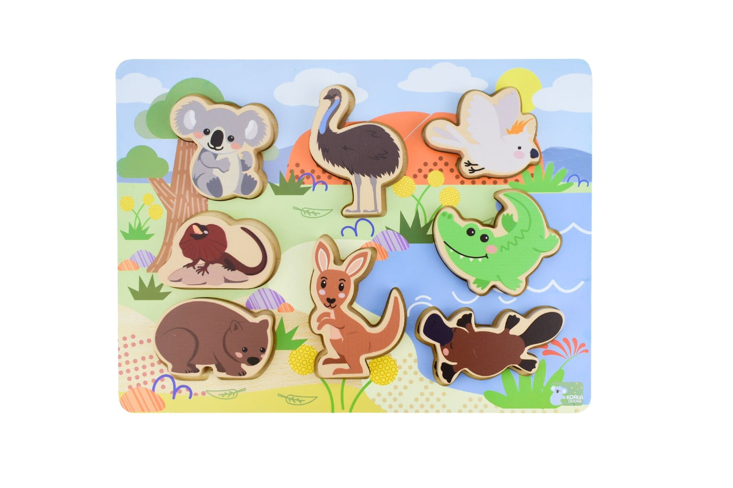 BUSH BUDDIES AUSTRALIAN ANIMALS WOODEN CHUNKY PUZZLE