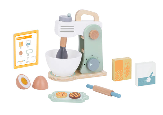 WOODEN BAKING MIXER SET